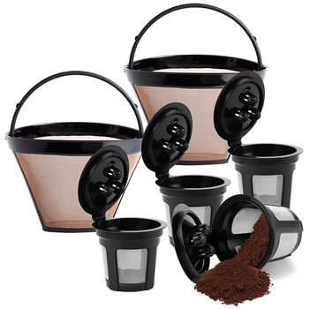 2 Csomag Kúp, Újrahasználható Kávé Kávé Szűrő Szűrő Ninja Kettős Sört Kávéfőző