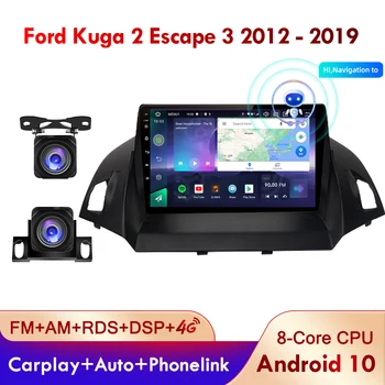2G+32G Android IPS Ford Kuga Escape 2013 2014 2016 autórádió Multimédia Lejátszó GPS Navigációs Osztott Képernyő 2 Din Dvd