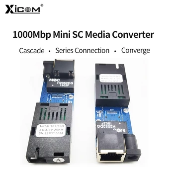 5 PairsMini SC Gigabit Optikai Media Converter A/B 1F1E placa metro fibra PCBA Testület Singlemode Simplex 100/1000 Szál Kapcsoló