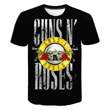 A Guns N Roses Férfiak, Nők, Gyermekek Nyári Új Banda 3D Nyomtatott Póló Divat Harajuku Vicces Hűvös 2023 Streetwear Hip-Hop Maximum Tee