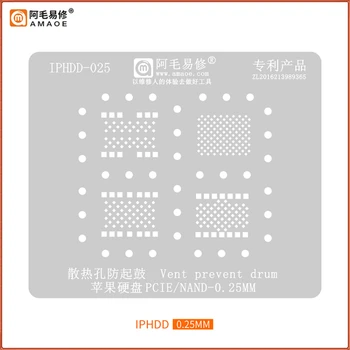 Amaoe IPHDD BGA Reballing Stencil iPhone Nand Flash Telefon Merevlemez Javító Forrasztani Sablon Tin Növény Acél Nettó