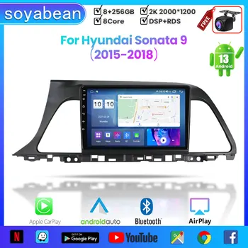 Android 13 autórádió Hyundai Sonata 7 HA 9 2015-2018, 9inch 2K Multimédia-Lejátszó a 4G Carplay DSP & 2Din GPS Navigáció