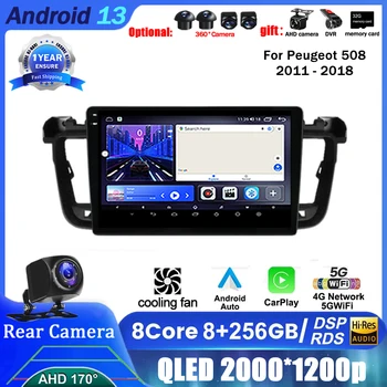 Android Auto autórádió Peugeot 508 2011-2018 Vezeték nélküli Carplay Multimédia Videó GPS Navigációs Játékos 4G WIFI DSP Android13