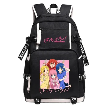 BOCCHI A ROCK! Rajzfilm Iskola Táskák Nagy Bookbag Nők Utazási Hátizsák Anime Lányok válltáska Laptop USB Bagpack