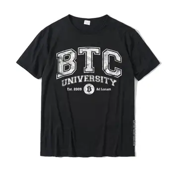 BTC Egyetem A Hold Vicces, Szomorú Bitcoin Crypto Tervező Családi Póló Pamut Férfi Felsők Pólók Őrült