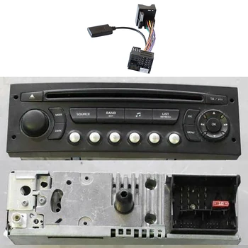 Car Audio Bluetooth 5.0 Vevő Aux Adapter Peugeot Citroen C2-C5 RD45 RD4 Rádió Bluetooth Modul Aux Kábel