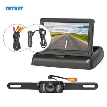 DIYKIT 4.3 inch Tolató Autó Fényképezőgép Kit Biztonsági Autó Monitor LCD Kijelző HD Autó Visszapillantó Kamera Parkolási Rendszer