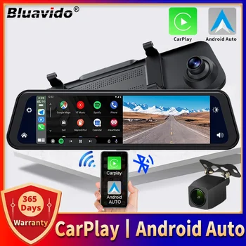 Dual Kamera Autó Tükör Carplay & Android Automatikus Vezeték nélküli Miracast Kamera FHD 1080P Videó Felvevő WiFi Kapcsolat GPS Navigáció