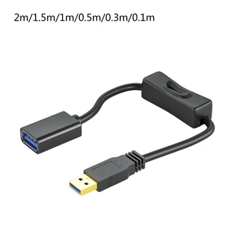 Egyenesen felé USB 3.0 Hosszabbító Kábel Kábel Off Kapcsoló Támogatás Adatátvitel & töltő Tápegység Ventilátor LED