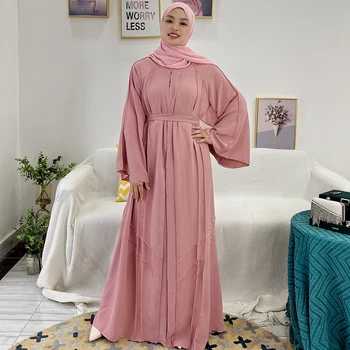Eid Nyitva Abaya Dubai Törökország Nők Muszlim Szerény Hidzsáb Ruha Iszlám Kaftán Kimonó Kardigán Jalabiya Köntös Ramadan Femme Musulmane