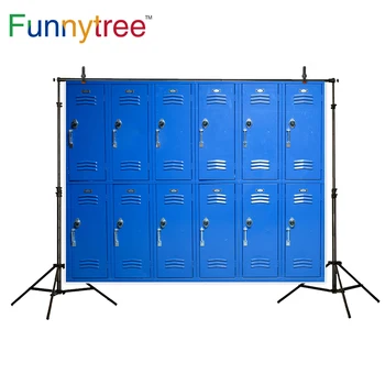 Funnytree hátteret fotó kék vissza az iskolába szekrények hátteret, fotózás, fotó kellék szakmai photocall photobooth