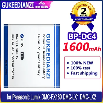 GUKEEDIANZI Akkumulátor BP-DC4 1600mAh a Panasonic Lumix DMC-FX180 DMC-LX1 DMC-LX2 LX3 FS1 FS2 FX01 FX07 CGA-S005E Batteria