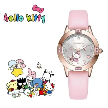Hello Kitty Gyerek Kvarc Óra Gyerekek Alkalmi Vízálló Sanrio Rajzfilm Anime Karóra Divat Karóra Szülinapot Lányok Ajándékok