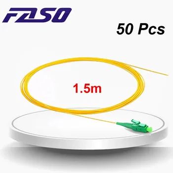 [Ingyenes Szállítási]FASO 50Pcs LC APC Optikai Pigtail SM SX Core G657A2 0.9 mm Pigtail LSZH Sárga Kabát 1,5 m