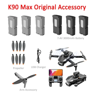 K90 Max Drón Drón Eredeti Tartozék Propeller Blade Első Hátsó Kar Gépjármű-7.4 V 3000mAh Akkumulátor USB Töltő alkatrész