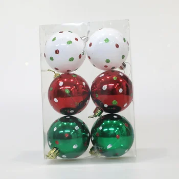Karácsonyi Labdák Medálok Electroplate Műanyag Dekoratív, Csillogó Karácsonyi Labdák Meghatározott Ünnepi Kellékek Piros, Zöld, Fehér