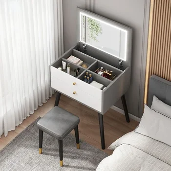Komód Tükör, Lehajtható Multi-funkcionális Táblázat Integrált Hálószobás, Modern, Egyszerű, Flip Top Smink Asztal Vestidores Otthon Bútor