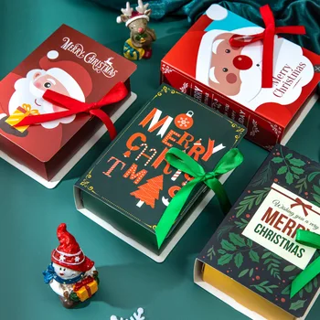 Kreatív Könyv Alakú Papír Candy Konténerek Karácsonyi Ajándék Dobozok Szalag Deccor Candy Csomagolás Szülinapi Party Kellék Esetben Fogyasszunk