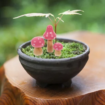Mini Fa Gomba Gomba Miniatűr Figura Mini Bonsai Dísz Micro Táj Dekoráció Sárga