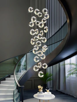Modern, Loft Design Csillár C-típusú Kristály Csillár a Minimalista Mennyezeti Csillár Nappali, Lépcsőház Világítás