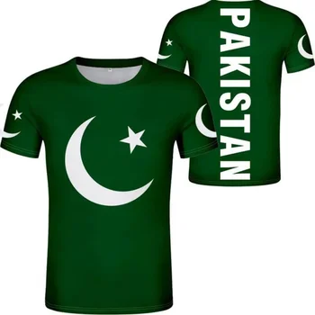 Pakisztán Zászló & címer Grafikai Tee Nyári Laza Pulóver Férfi Divat Laza pólók Fiúk Túlméretezett Rövid Ujjú Felsők