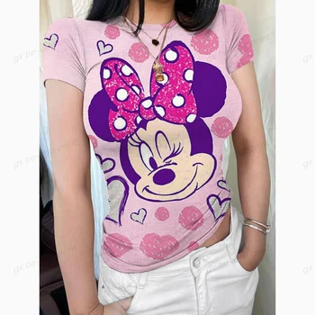 Rajzfilm Felső Ruházat Disney Mickey Egér Ruhát Tee Női Női 90-es években, Édes Nyomtatott Divat Hölgy Alkalmi Grafikus póló