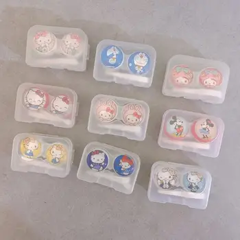 Sanrio Rajzfilm Hello Kitty Kuromi Dekoráció Kontaktlencse Doboz Hordozható Kompakt Mini Minimalista Aranyos Pochacco Kontaktlencse Doboz
