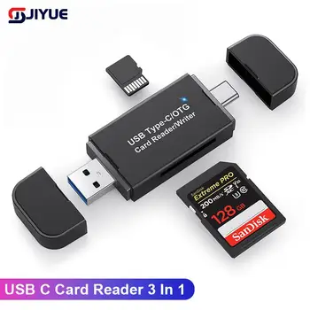 SD-Kártya Olvasó USB-C kártyaolvasó 3 Az 1-ben USB 2.0 3.0 SD-Intelligens Memória kártyaolvasó C Típusú OTG Flash Meghajtó Cardreader Adapter