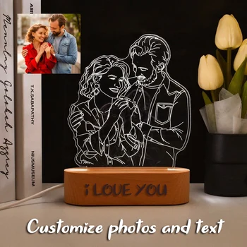 Személyre szabott 3D-s Fotó Lámpa Egyéni Fotó&Szöveg Egyedi Hálószoba, házassági Évforduló, Születésnap 3D Éjjeli Lámpa Ajándékok Dropshipping