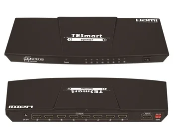 TESmart HDMI Splitter 8 port Mátrix HDMI Splitter 1x8 CEC OEM Vezeték nélküli Távirányító 4K30hz Osztó HDMI