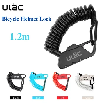 ULAC Kerékpár Sisak Zárja 1.2 m Kiterjesztett Spirál Kábel 3 Számjegy Kombináció Törölhető Könnyű Méretű Hordozható Motor kombinációs Zár