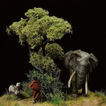 Unassambled 1/32 Találkozás Masai Afrikai Elefánt ábra Gyanta ábra miniatűr modelleket, Festetlen