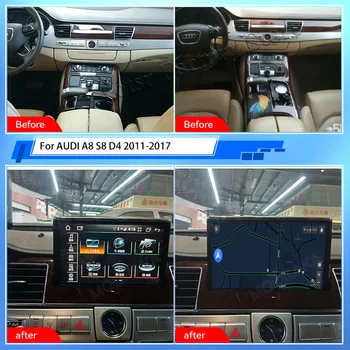 Vezeték nélküli érintőképernyő Apple CarPlay & Android Automatikus Interfész AUDI A8 S8 D4 2011-2017 MMI GPS Navigáció