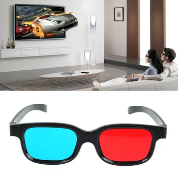 VR,AR Eszközök, Tartozékok PC VR Új Piros-Kék 3D Szemüveg Fekete Keret Dimenziós Anaglif TV-Film DVD-Játék