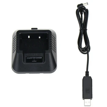 Walkie Talkie Akkumulátor Töltő USB Töltő Kábel Csere Baofeng UV-5R UV-5RE DM-5R Két Rádió