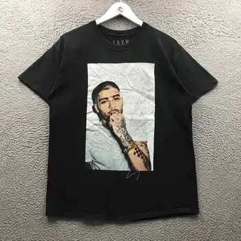 Zayn Malik T-Shirt Férfi Nagy L Rövid Ujjú Grafikus Legénység Nyak Fekete