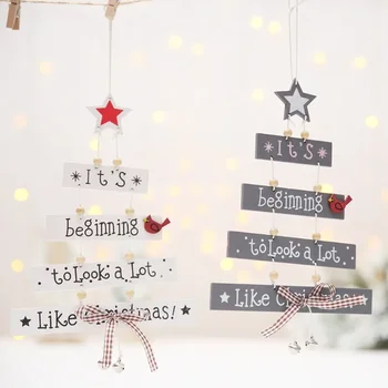 Új Karácsonyi Dekorációk, Karácsonyi Fa Medál Színes Betű Medál Kreatív Fa Medál Lakberendezés