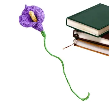 Horgolt Virágok Könyvjelző Kála Aranyos Oldal Markerek Kreatív Jellegzetes Könyvet Jelölő Egyedi Aranyos Növény Könyvjelzők Aranyos Oldal