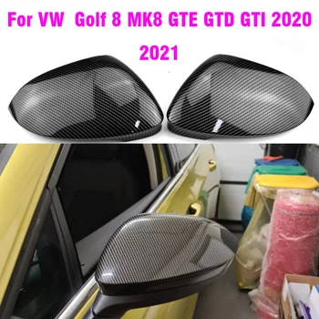 VW Golf 8 MK8 2020 2021 Tükör Kiterjed a Caps Visszapillantó Tükör burkolata Szén-Nézd, Fényes Fekete Takaró